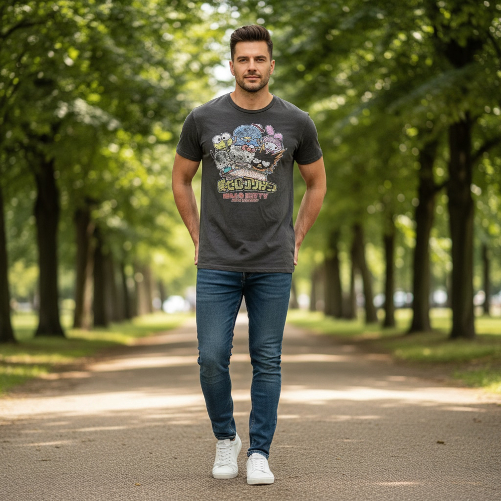 Men's Sanrio Short Sleeve Tee L Gray